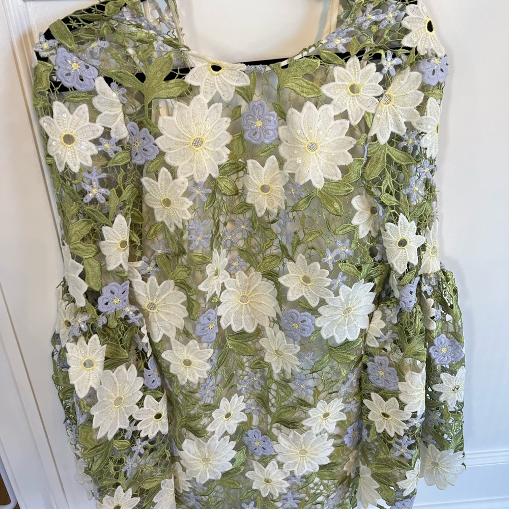 ASOS Floral Lace Overlay Dress. Bell sleeves.